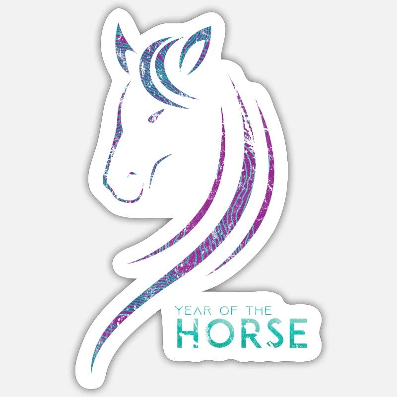 Pferd - Sticker Größe S (10 x 10 cm) - Mattweiß