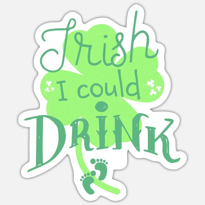 Grossesse bébé ventre irlandais - Sticker taille S (10 x 10 cm) - blanc mat