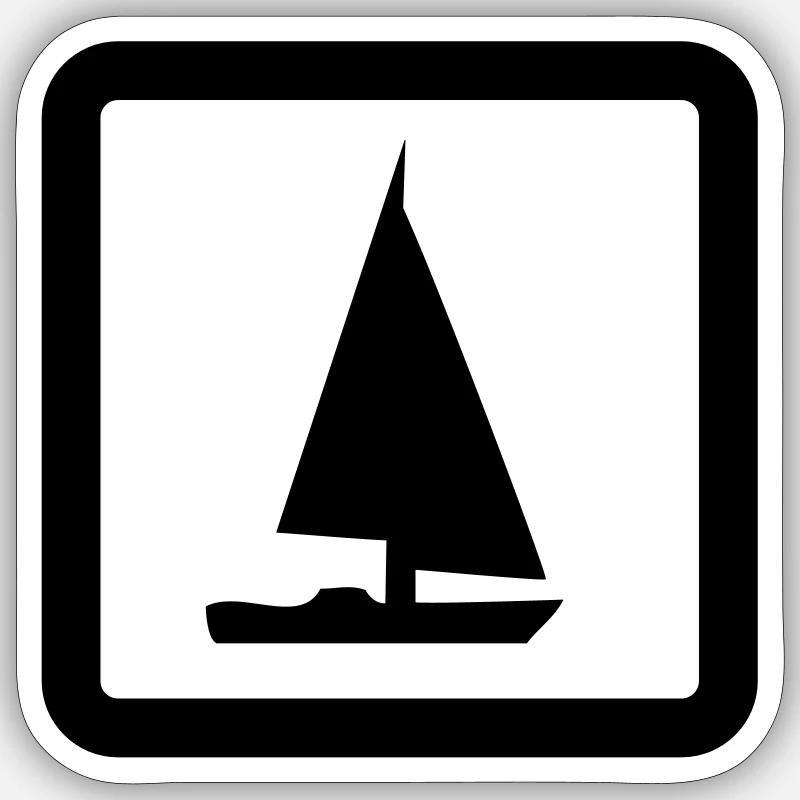 sailing boat - Sticker taille S (10 x 10 cm) - blanc mat