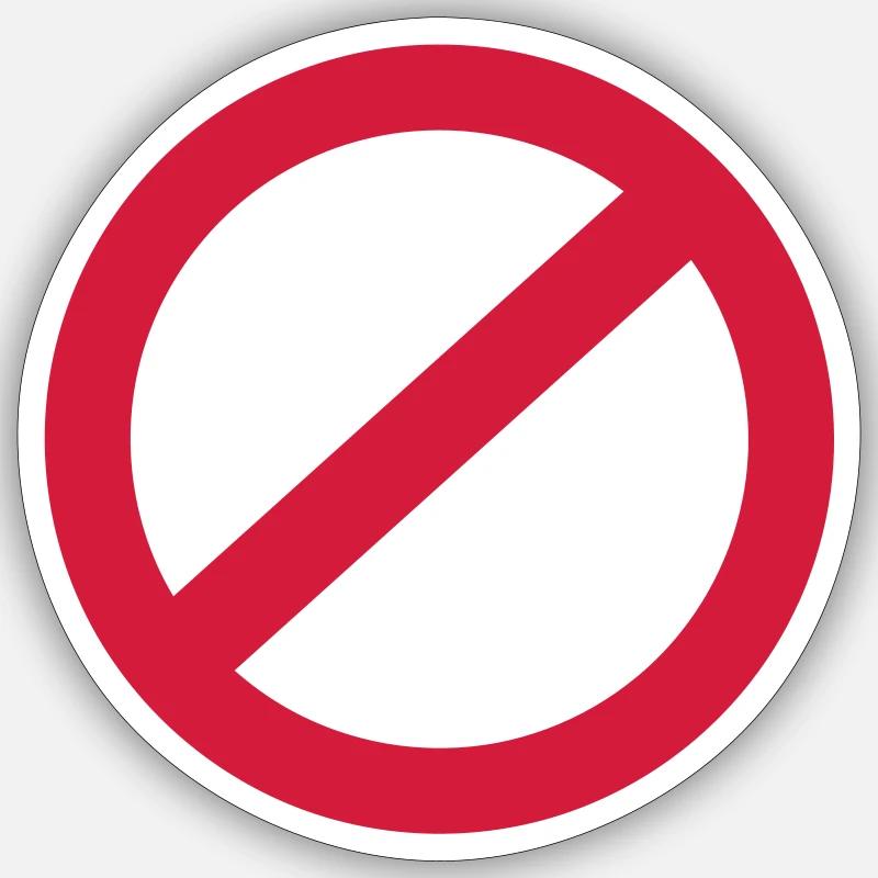 Verbot - Sticker Größe S (10 x 10 cm) - Mattweiß