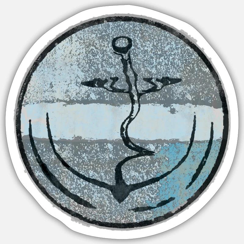 Ancre - Sticker taille S (10 x 10 cm) - blanc mat
