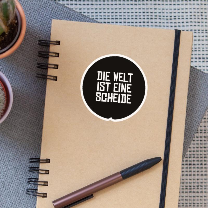 Die Welt ist eine Scheide - ähm Scheibe...oder? Sticker Größe S (10 x 10 cm)