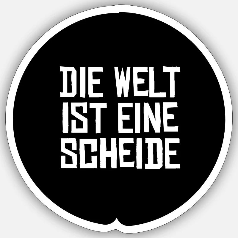 Die Welt ist eine Scheide - ähm Scheibe...oder? Sticker Größe S (10 x 10 cm)