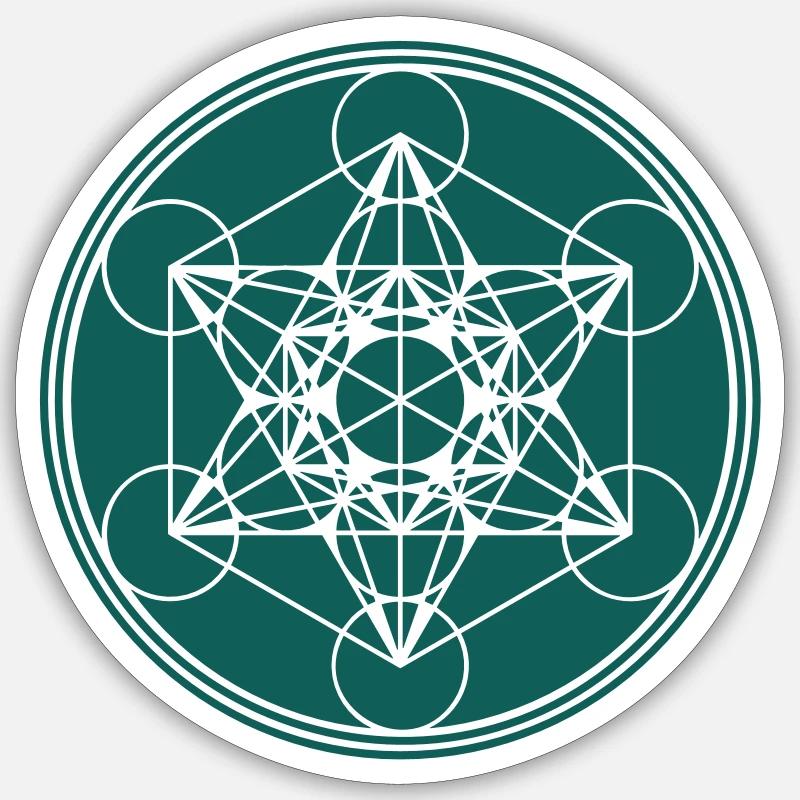 Metatrons Cube - Vector - fleur de la vie - Sticker taille S (10 x 10 cm) - blanc mat