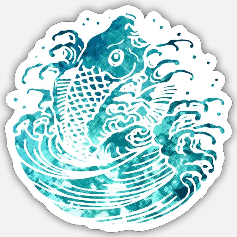 poisson - Sticker taille S (10 x 10 cm) - blanc mat