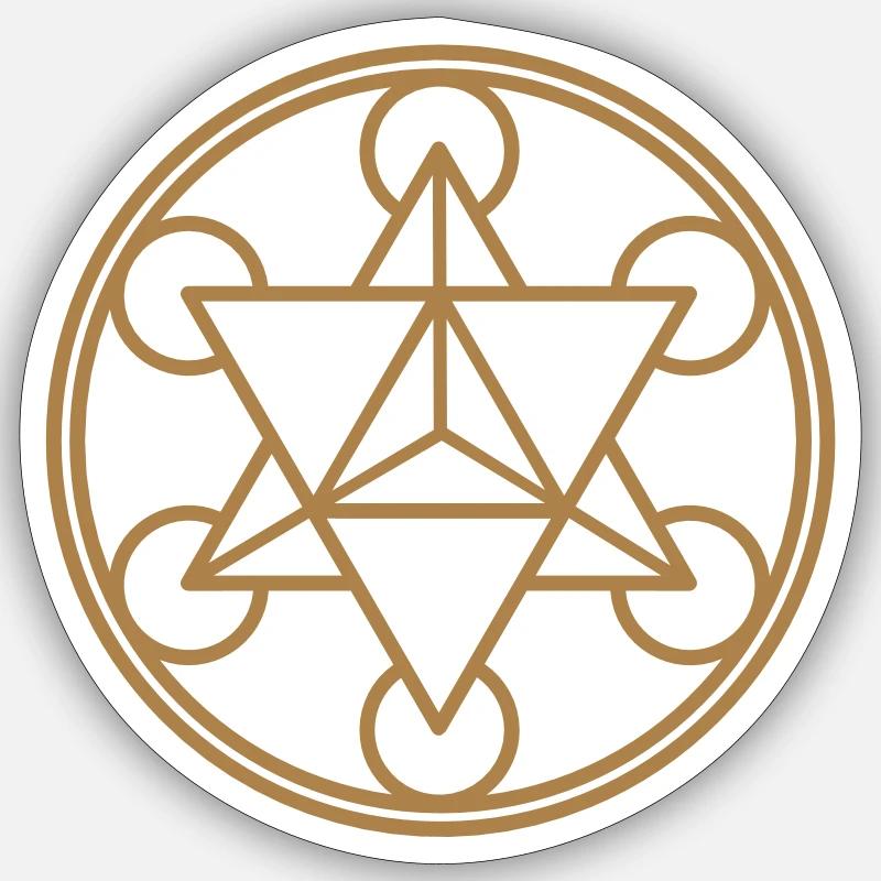 Merkaba, Metatrons Cube, Heilige Geometrie - Sticker Größe S (10 x 10 cm) - Mattweiß