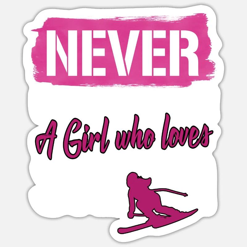 ski - Sticker taille S (10 x 10 cm) - blanc mat