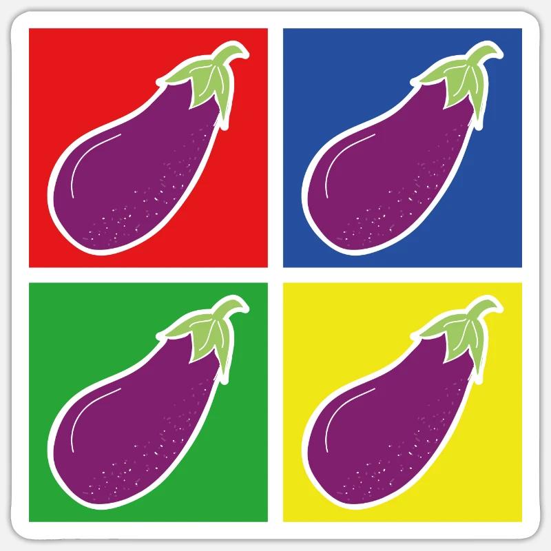 eggplant - Sticker size S (10 x 10 cm) - white matte