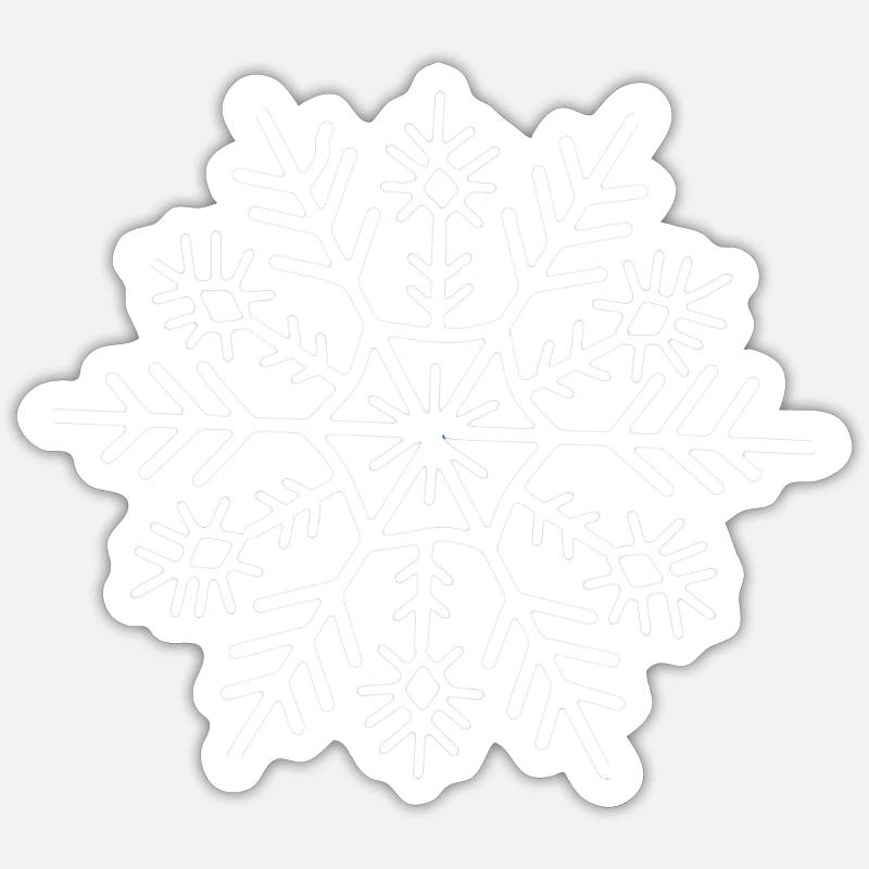 flocon de neige - Sticker taille S (10 x 10 cm) - blanc mat