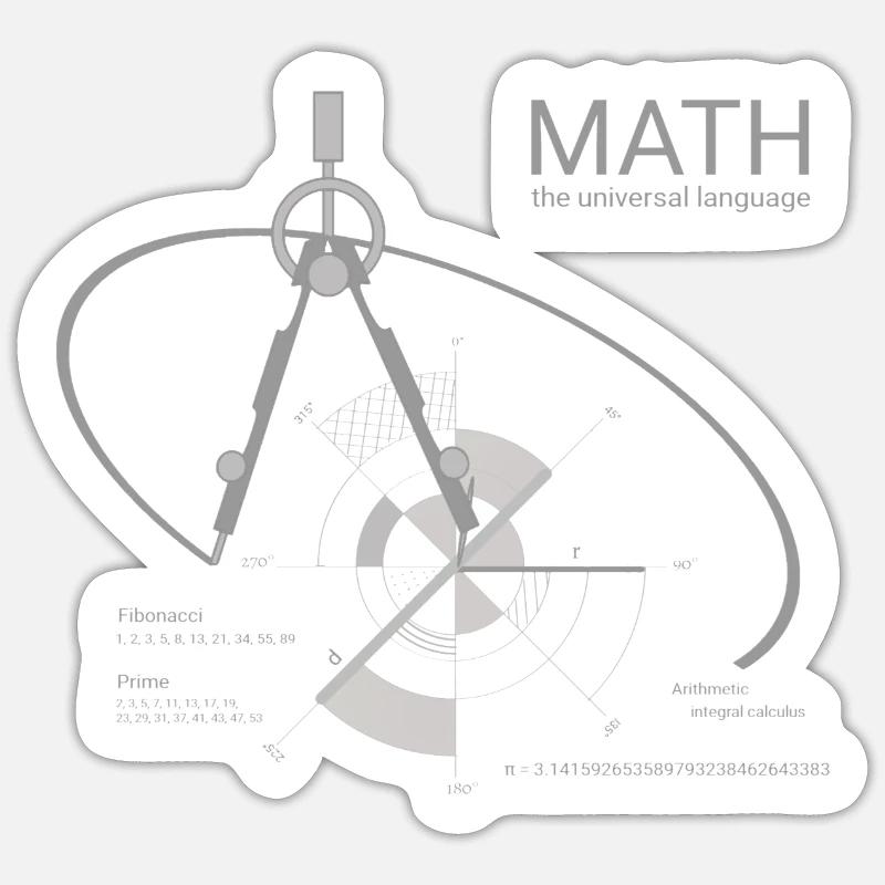 Math langue universelle pi - Sticker taille S (10 x 10 cm) - blanc mat