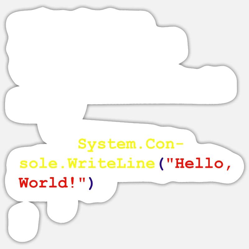 Programme cadeau pour les développeurs Hello World C # Sharp - Sticker taille S (10 x 10 cm) - blanc mat