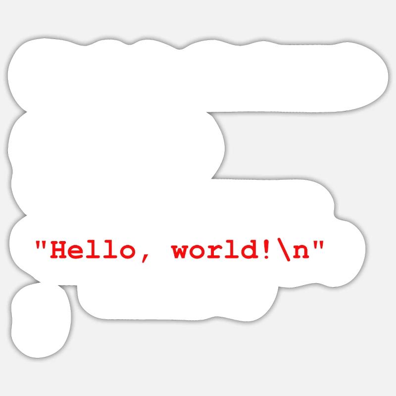 Programme du développeur Hello World C ++ Sticker taille S (10 x 10 cm)