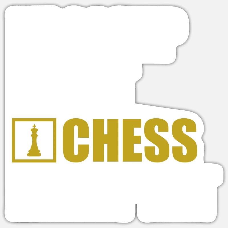 Schach - Sticker Größe S (10 x 10 cm) - Mattweiß