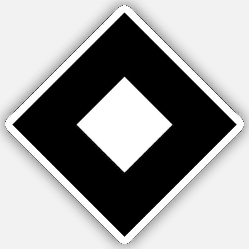 Diamant - Sticker taille S (10 x 10 cm) - blanc mat