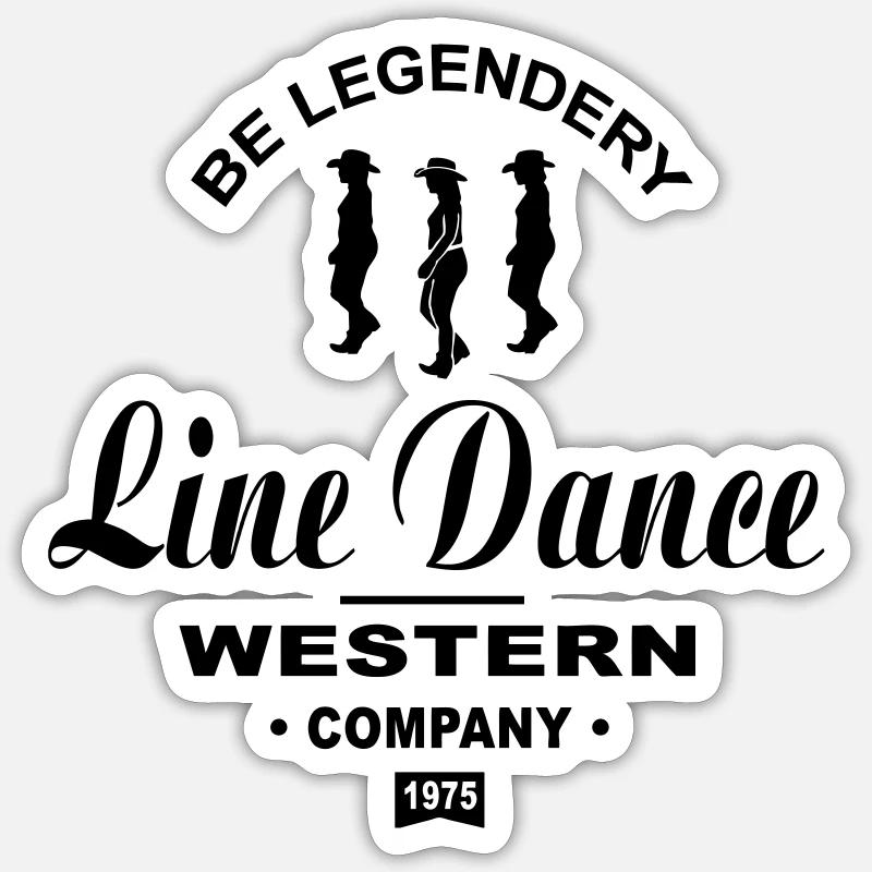 Line Dance - Sticker taille S (10 x 10 cm) - blanc mat
