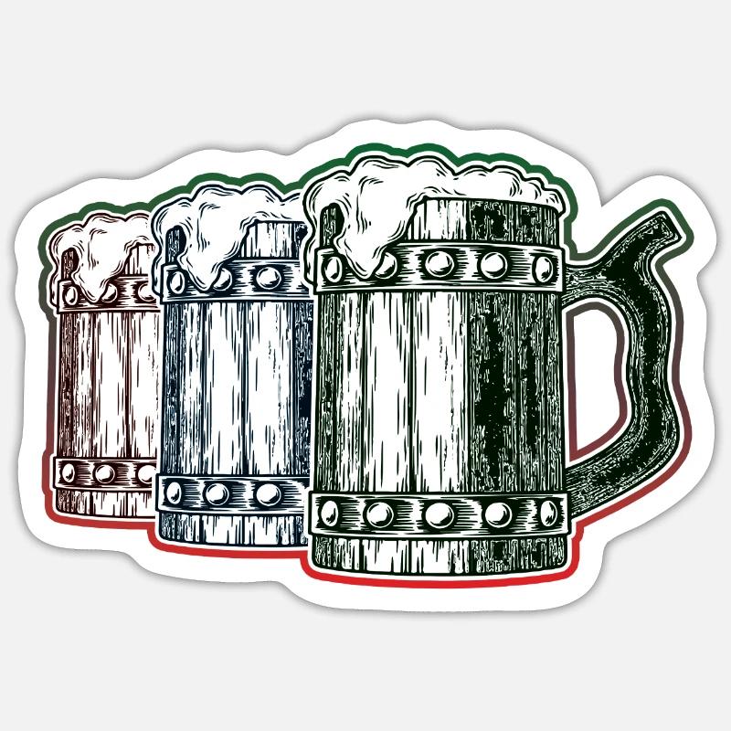 Chopes à bière - Sticker taille S (10 x 10 cm) - blanc mat