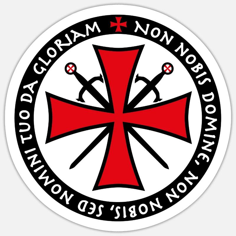 05 Templer Croix Épées Non Nobis Domine Sort Sticker taille S (10 x 10 cm)