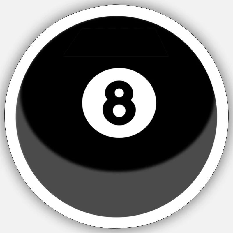 Boule de billard n ° 8 Sticker taille S (10 x 10 cm)