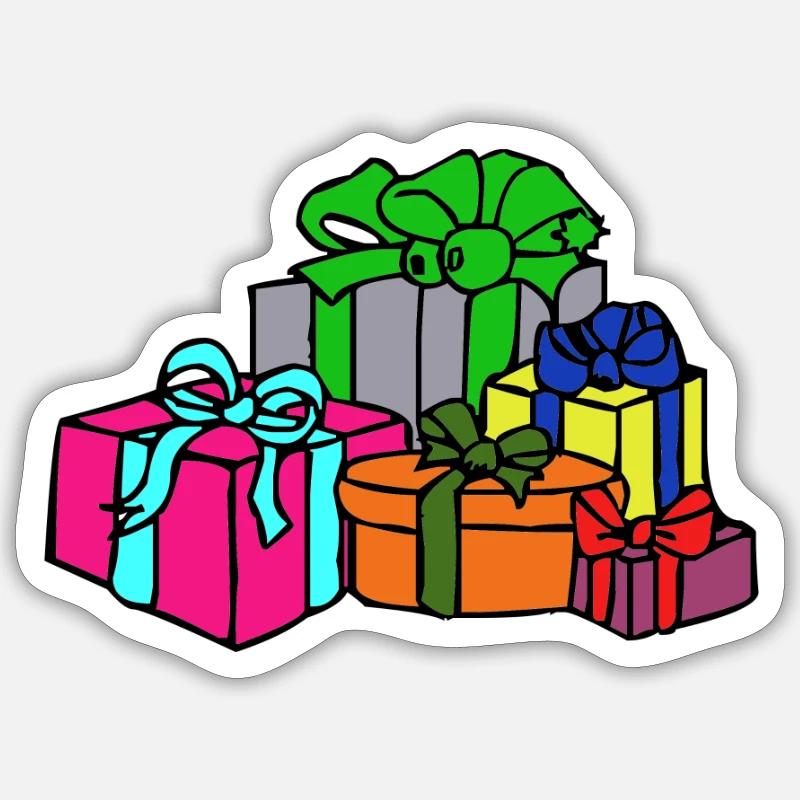 geschenke - Sticker Größe S (10 x 10 cm) - Mattweiß