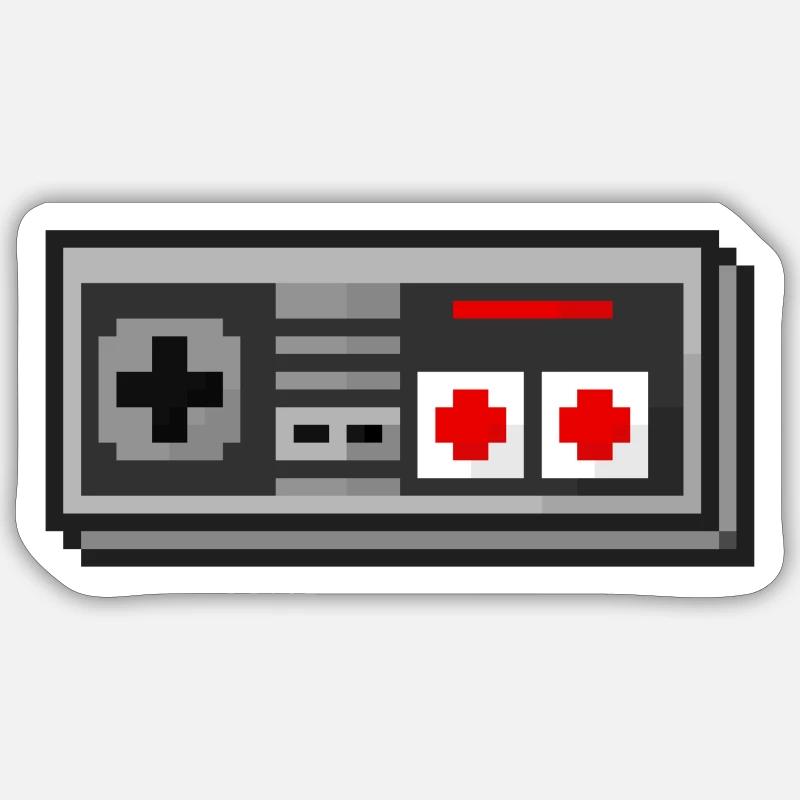 3D Nes controller - Sticker size S (10 x 10 cm) - white matte