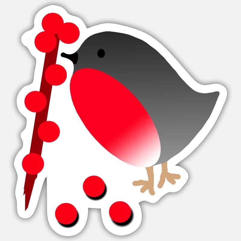 robin - Sticker size S (10 x 10 cm) - white matte