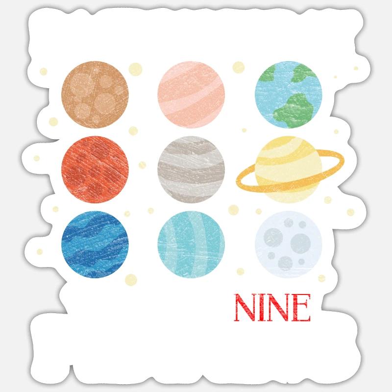 Planet Pluto - Sticker Größe S (10 x 10 cm) - Mattweiß