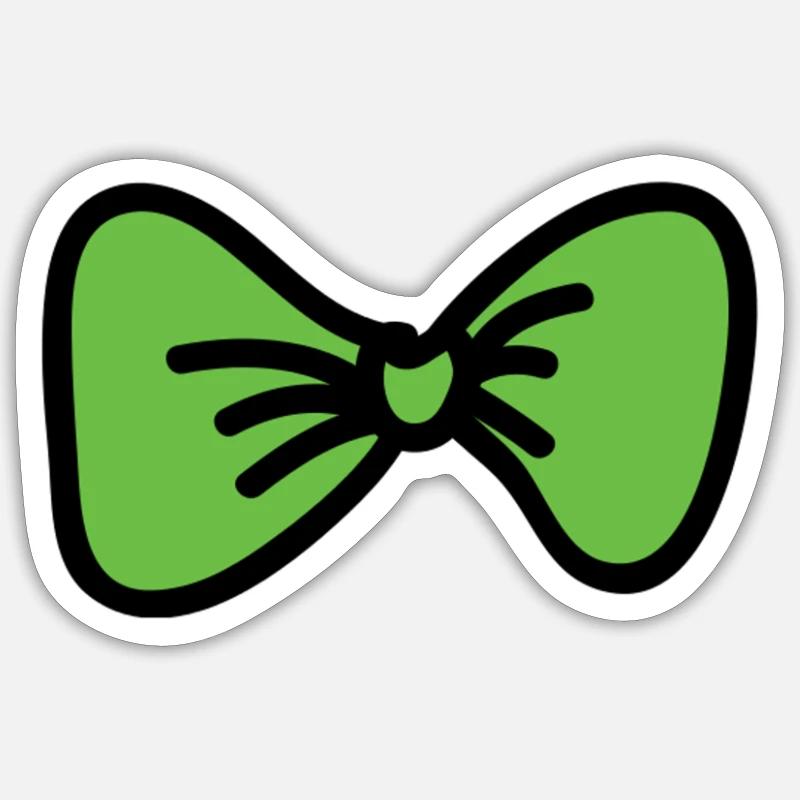 Cravate mouche verte Querbinder Sticker taille S (10 x 10 cm)