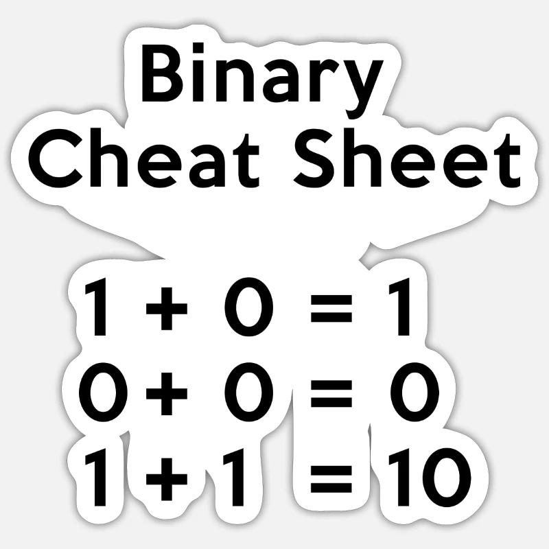 Feuille de binary Cheat Sticker taille S (10 x 10 cm)