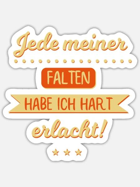 Witziges Alter Alt werden Falten Spruch Geschenk - Sticker Größe S (10 x 10 cm) - Mattweiß