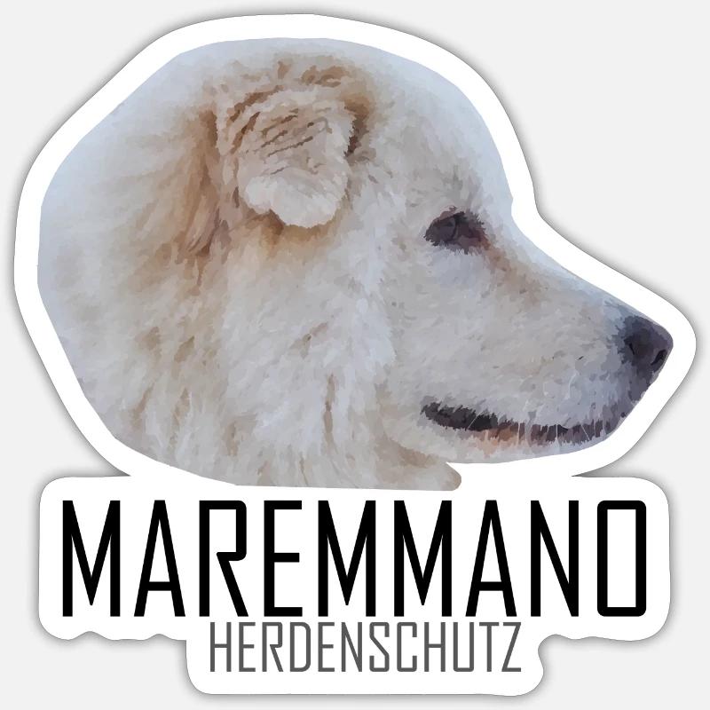 MAREMMANO ABRUZZESE - Herdenschutz - Sticker Größe S (10 x 10 cm) - Mattweiß