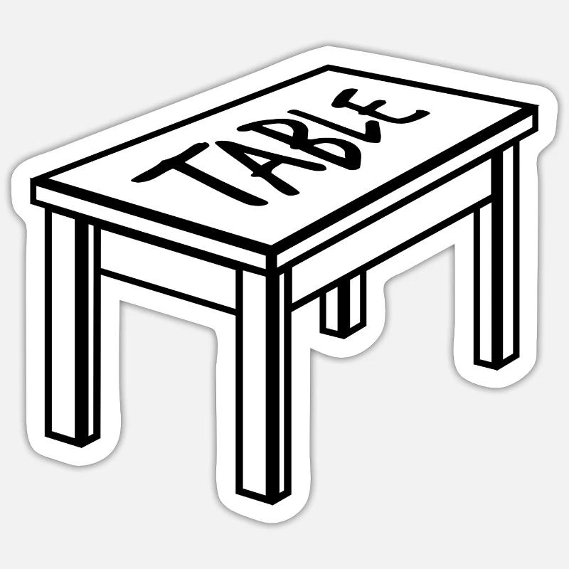 Menuisier Table à manger Bureau Meubles - Sticker taille S (10 x 10 cm) - blanc mat