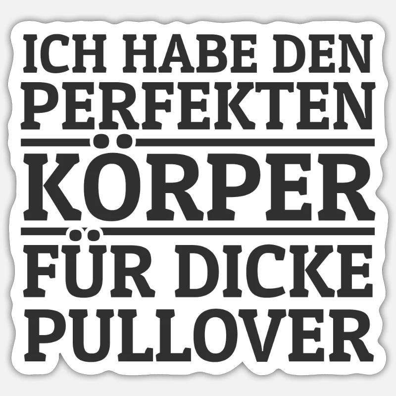 Winterspeck Scheiß auf Bikinifigur Dicker Pullover Sticker Größe S (10 x 10 cm)