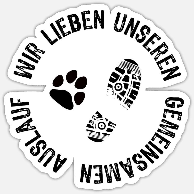 Jogging avec chien - course à pied - entraînement à la course à pied - Sticker taille S (10 x 10 cm) - blanc mat