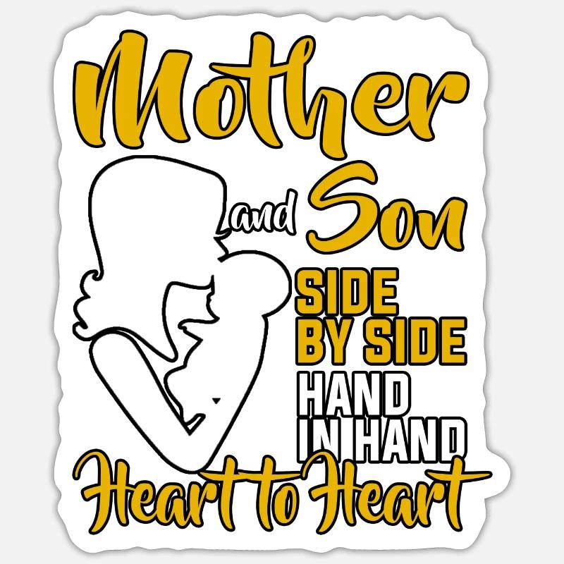 Mutter und Sohn Mama Mom Muttertag Mutterliebe Sticker Größe S (10 x 10 cm)