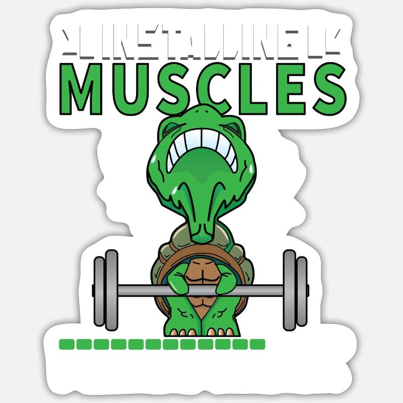 Muscle Training Training Cool Gift Sticker size S (10 x 10 cm)