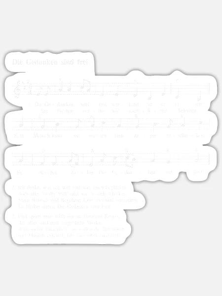 die Gedanken sind frei + weiss - Sticker Größe S (10 x 10 cm) - Mattweiß