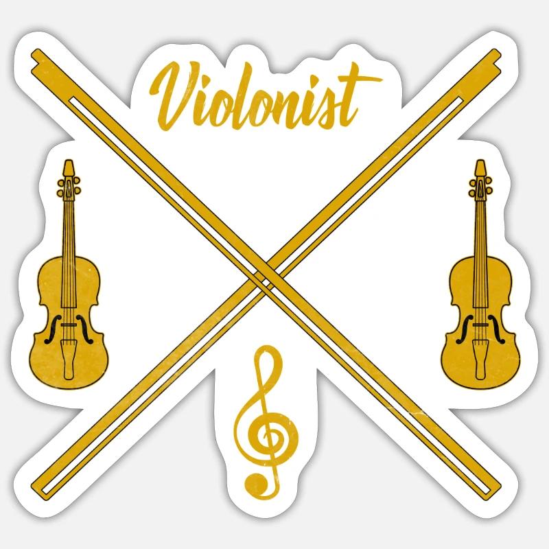 Violon violon - Sticker taille S (10 x 10 cm) - blanc mat