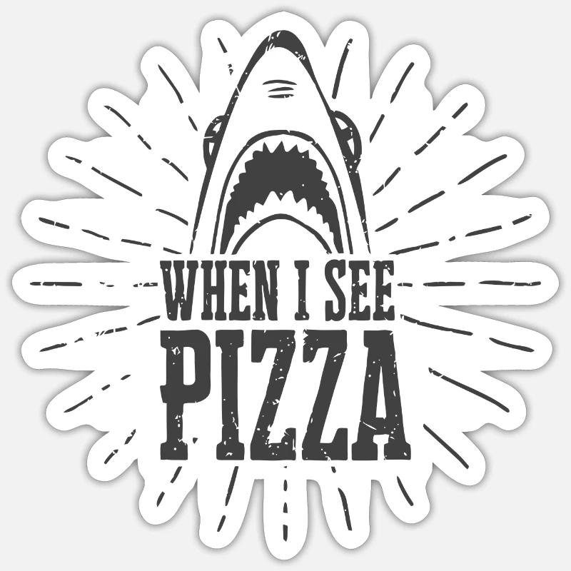Pizza Sarcasm Graphic - Sticker size S (10 x 10 cm) - white matte