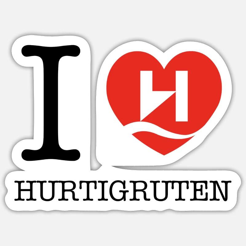 Hurtigruten Amour - Sticker taille S (10 x 10 cm) - blanc mat