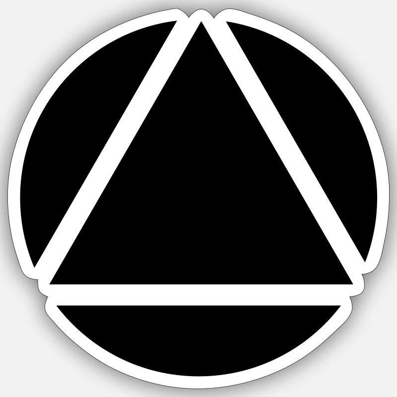 Circle in the triangle - Sticker size S (10 x 10 cm) - white matte