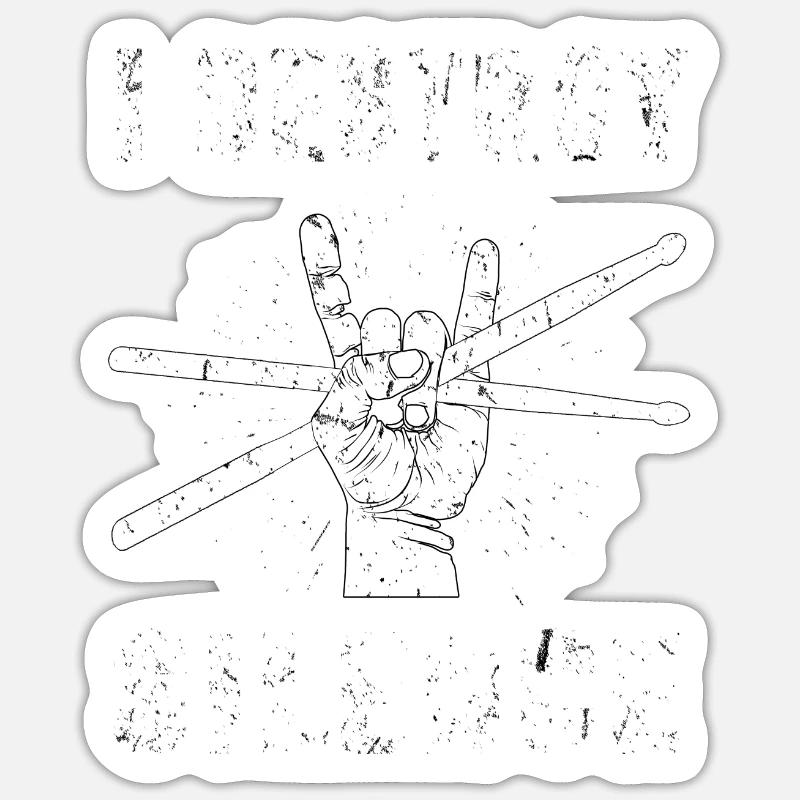 Drummer Drumsticks - Sticker size S (10 x 10 cm) - white matte