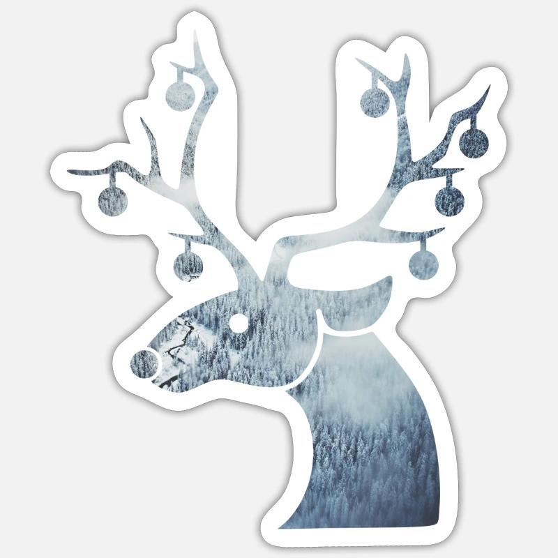renne - Sticker taille S (10 x 10 cm) - blanc mat