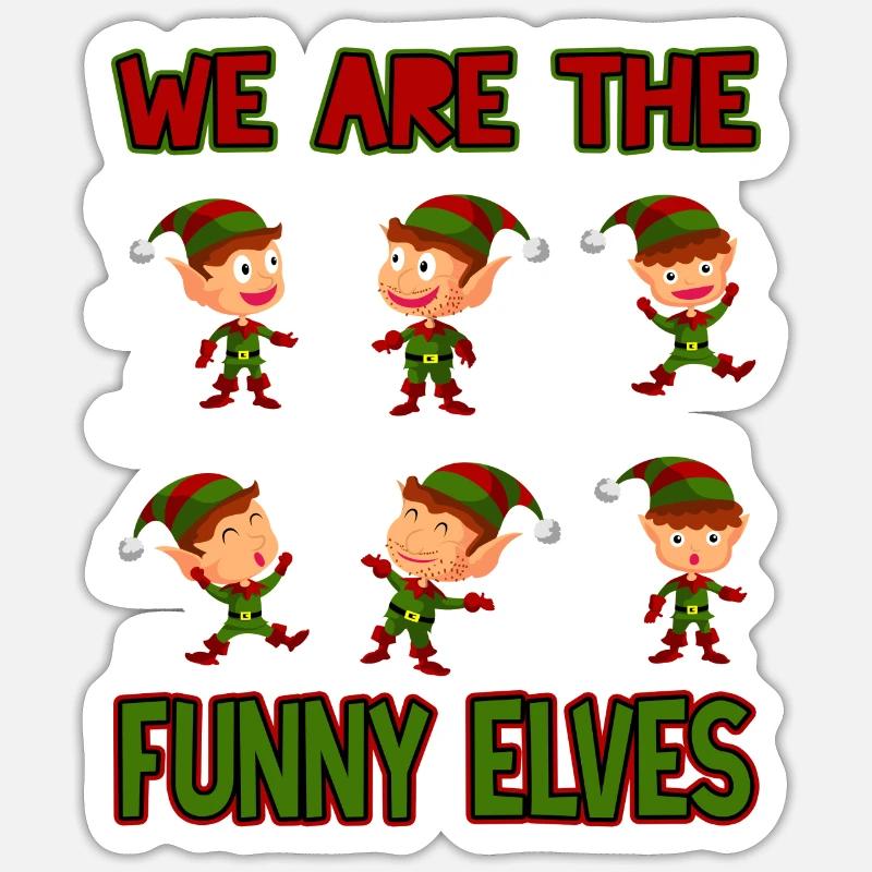 Elfe elfes mignon elfe de noel - Sticker taille S (10 x 10 cm) - blanc mat