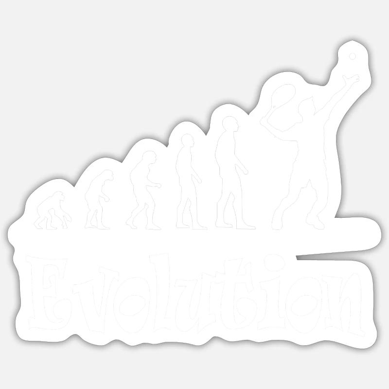 Evolution tennis - Sticker Größe S (10 x 10 cm) - Mattweiß