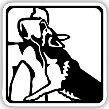 483 IPO Deutscher Schäferhund - Sticker Größe S (10 x 10 cm) - Mattweiß - Vorne