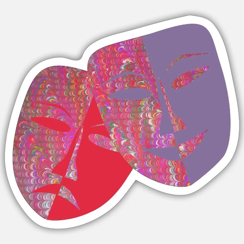 masks e 61 - Sticker size S (10 x 10 cm) - white matte