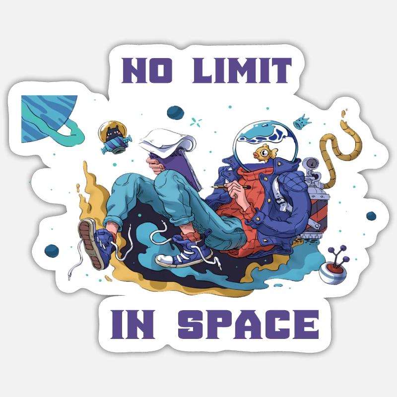 Astronaute espace vol spatial espace fusée cadeau - Sticker taille S (10 x 10 cm) - blanc mat