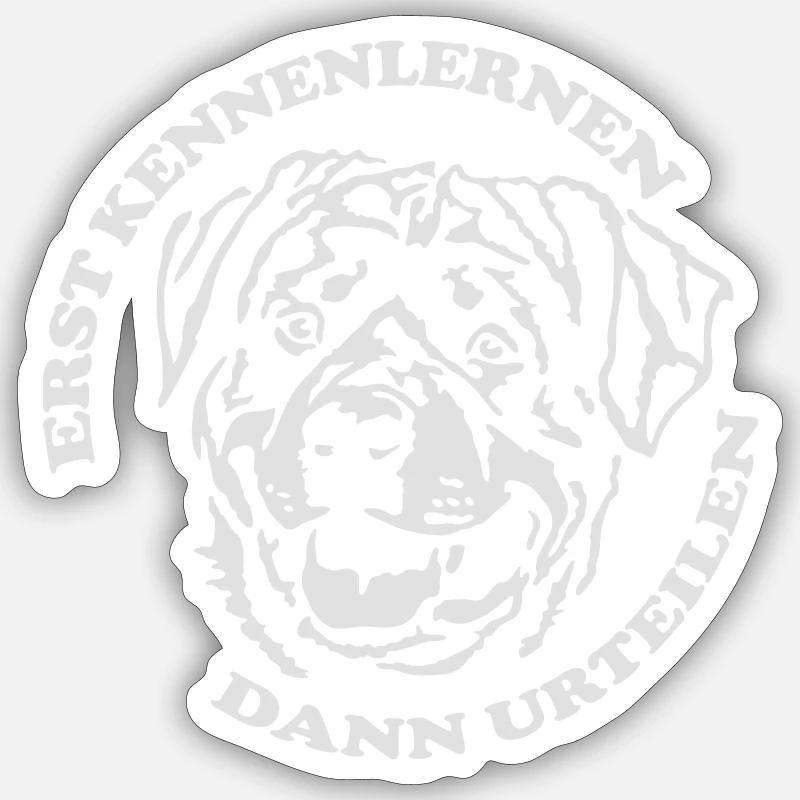 496 Rottweiler - Sticker taille S (10 x 10 cm) - blanc mat