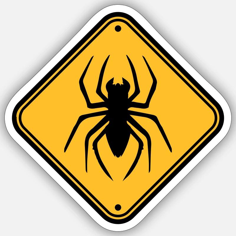 shield warning caution hazard caution zone spider Sticker size S (10 x 10 cm)
