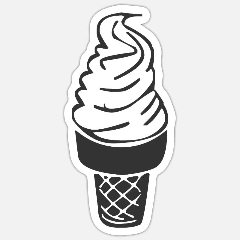 crème glacée molle - Sticker taille S (10 x 10 cm) - blanc mat